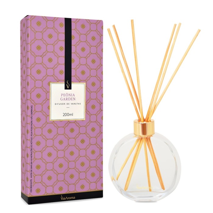 DIFUSOR DE VARETAS 200ML PEONIA GARDEN VIA AROMA