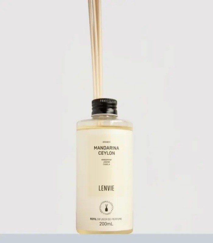 REFIL DIFUSOR DE VARETAS MANDARINA 200ML LENVIE