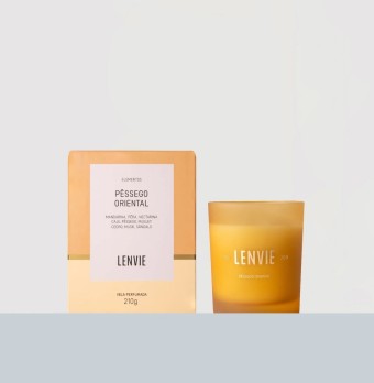 VELA PERFUMADA PESSEGO 210G LENVIE