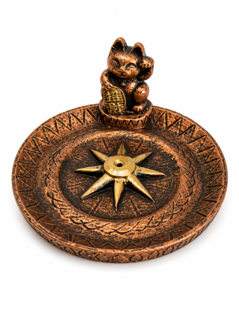 INCENSARIO PRATINHO MANEKI-NEKO COBRE