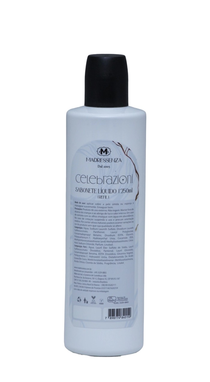 REFIL SABONETE LIQUIDO CELEBRAZIONI 250ML MADRESSENZA