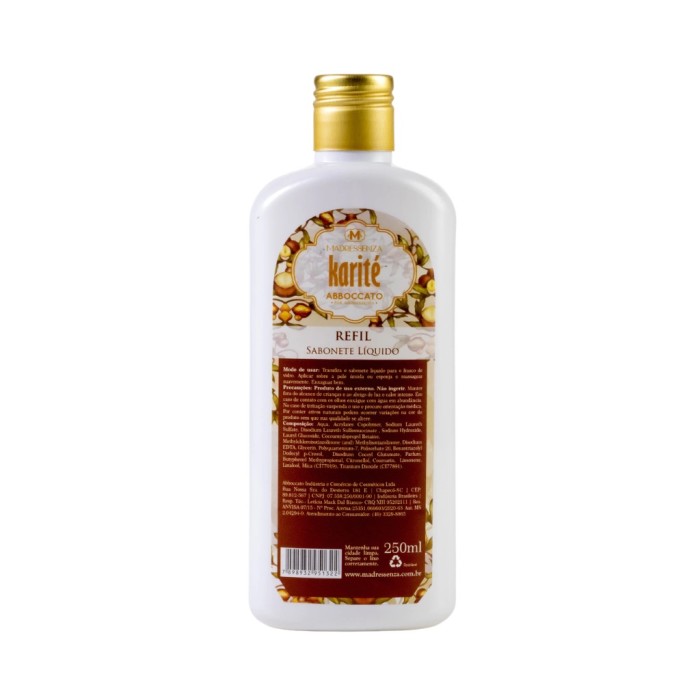 REFIL SABONETE LIQUIDO KARITE 250ML MADRESSENZA
