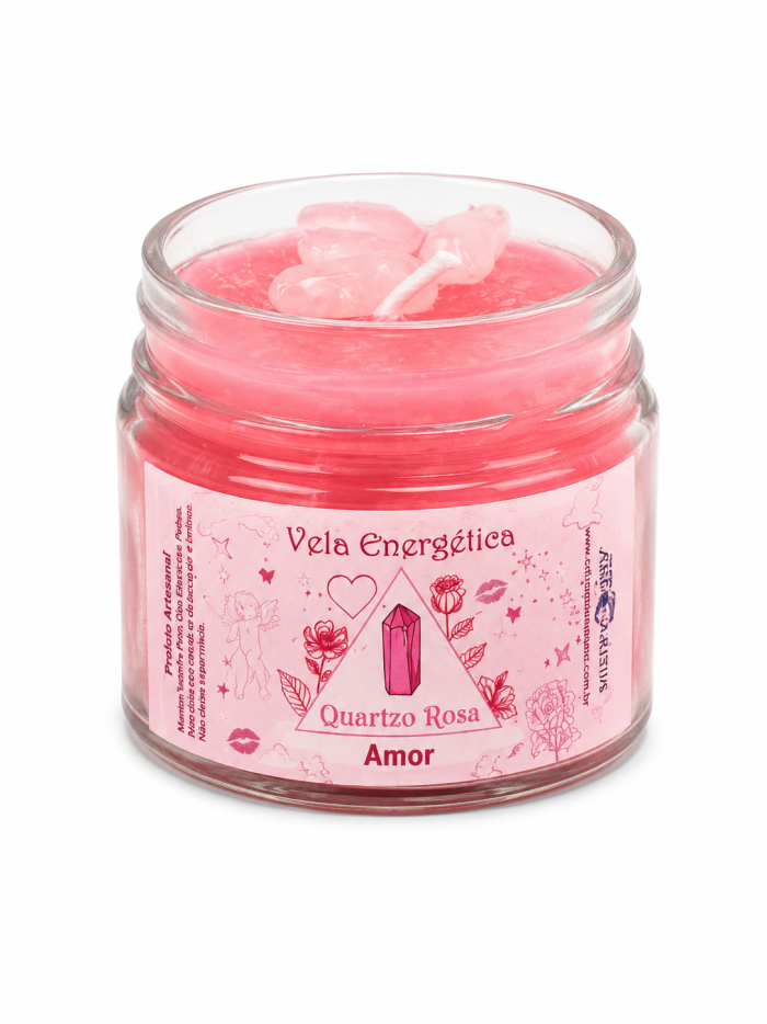VELA ENERGETICA QUARTZO ROSA