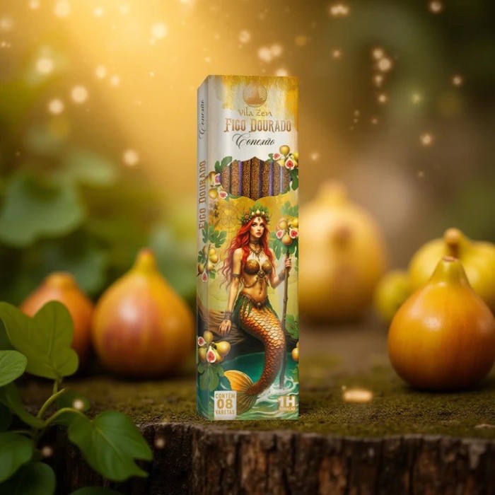 INCENSO VILA ZEN ENCANTO DAS AGUAS FIGO DOURADO