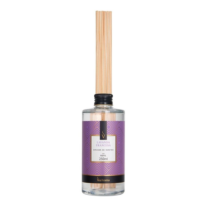  REFIL DIFUSOR DE VARETAS 250ML LAVANDA FRANCESA VIA AROMA 