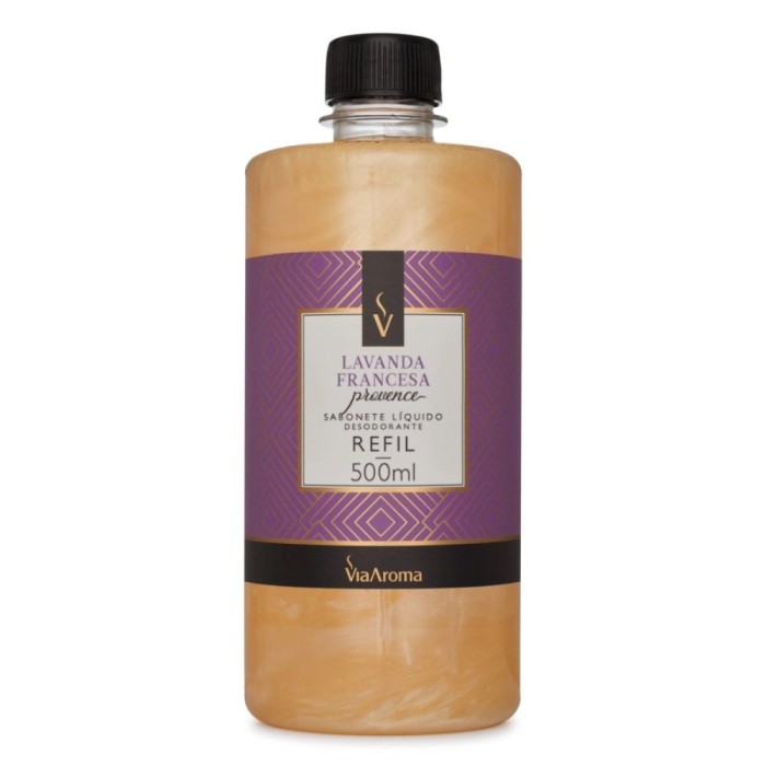 REFIL 500ML SABONETE LIQUIDO LAVANDA FRANCESA  VIA AROMA