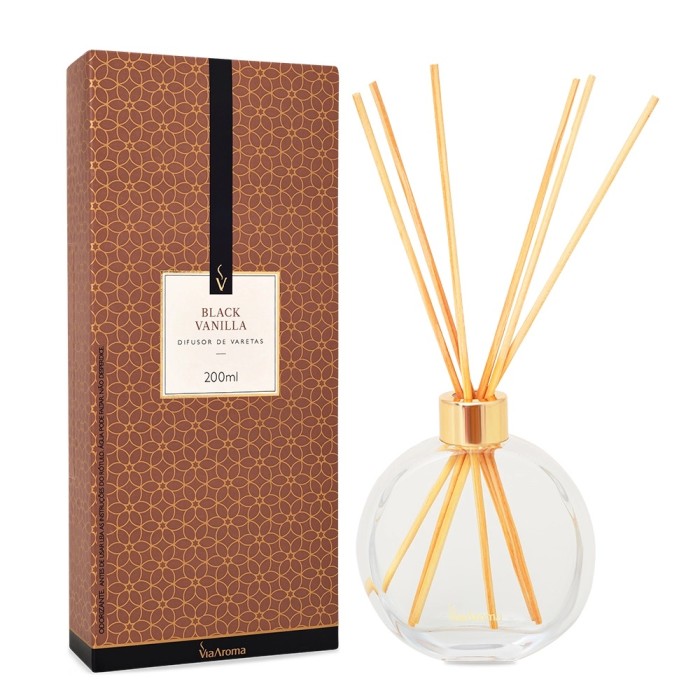 DIFUSOR DE VARETAS 200ML BLACK VANILLA VIA AROMA