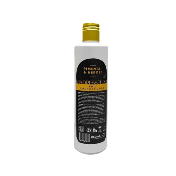 REFIL SABONETE LIQUIDO PIMENTA E NEROLI 250ML MADRESSENZA