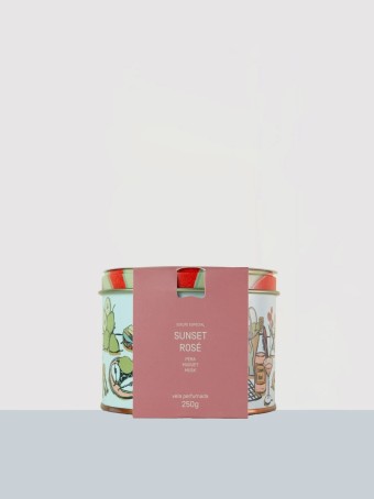 VELA PERFUMADA LATA SUNSET ROSE 250G LENVIE