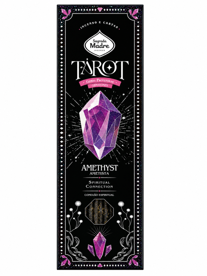 INCENSO SAGRADA MADRE LINHA TAROT GEMAS AMETISTA