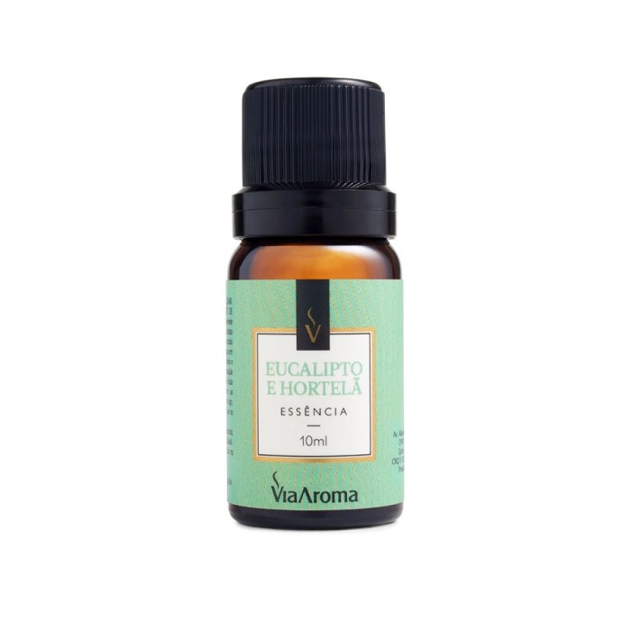 ESSENCIA VIA AROMA 10ML CLASSICA EUCALIPTO E HORTELA