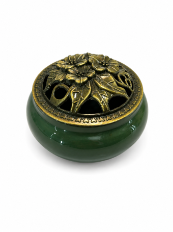 TURIBULO CERAMICA VERDE ESCURO
