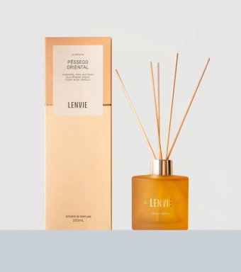 DIFUSOR DE VARETAS PESSEGO ORIENTAL 200ML LENVIE