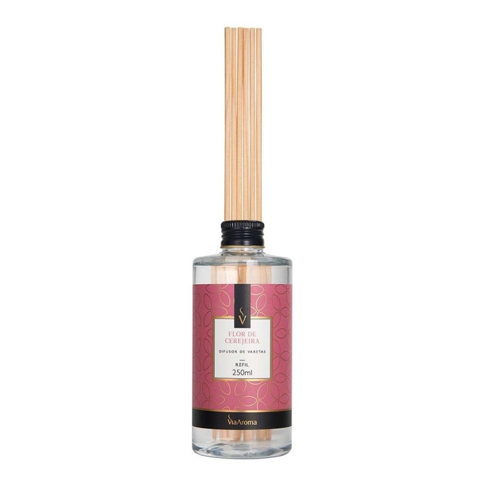  REFIL DIFUSOR DE VARETAS 250ML FLOR DE CEREJEIRA VIA AROMA 