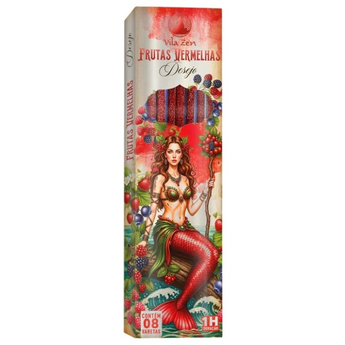 INCENSO VILA ZEN ENCANTO DAS AGUAS FRUTAS VERMELHAS