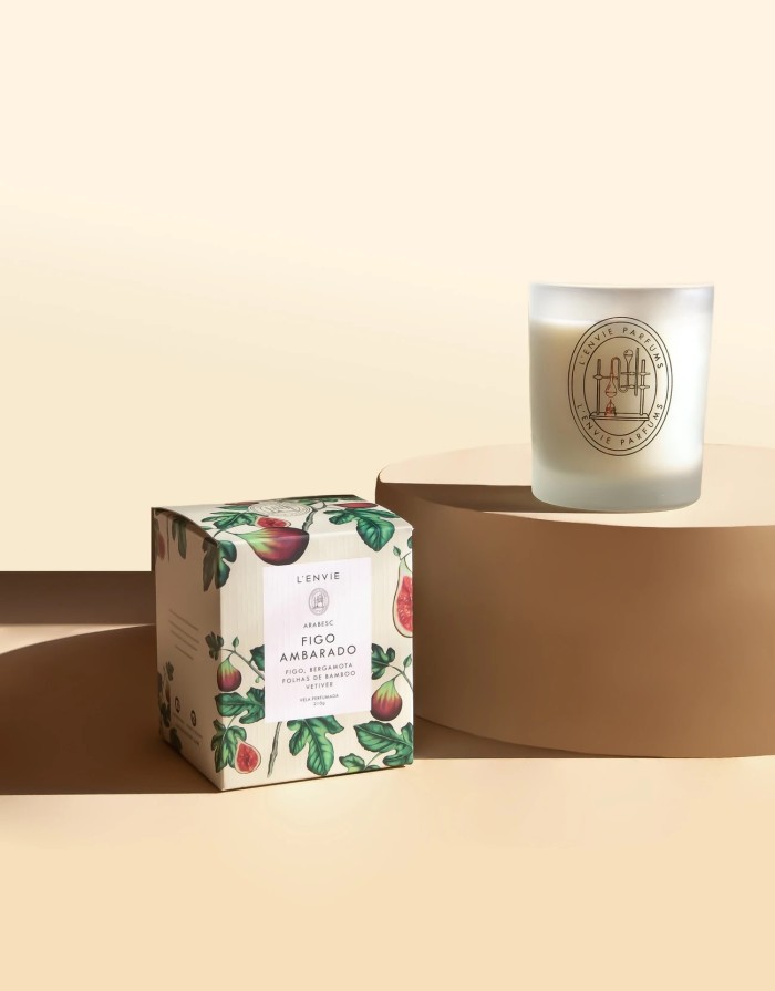 VELA PERFUMADA FIGO AMBARADO 210G LENVIE