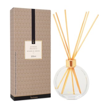 DIFUSOR DE VARETAS 200ML JASMIM BRANCO VIA AROMA