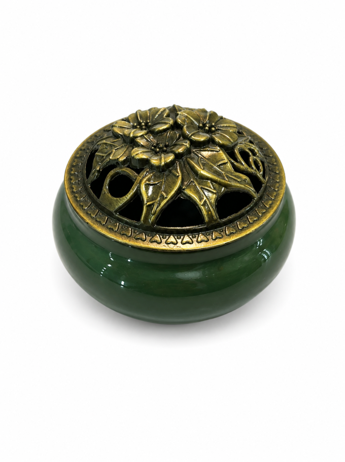 TURIBULO CERAMICA VERDE ESCURO