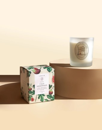 VELA PERFUMADA FIGO AMBARADO 210G LENVIE