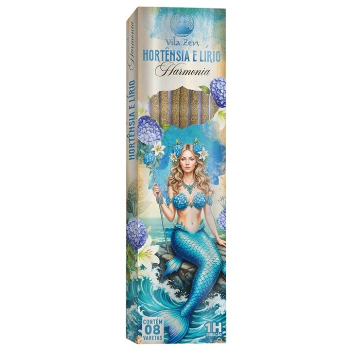 INCENSO VILA ZEN ENCANTO DAS AGUAS HORTENSIA E LIRIO