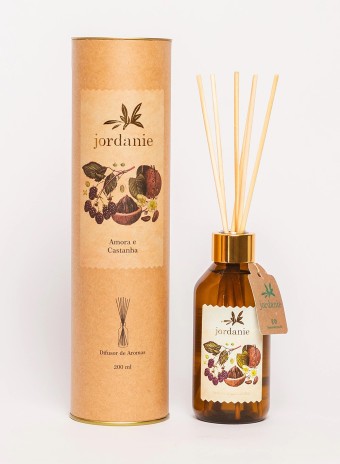DIFUSOR DE VARETAS AMORA E CASTANHA 200ML JORDANIE