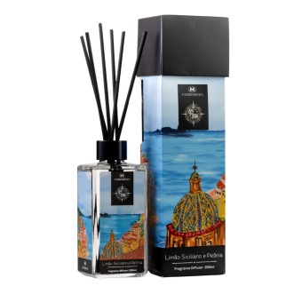 DIFUSOR DE VARETAS LIMAO SICILIANO E PEONIA 250ML MADRESSENZA